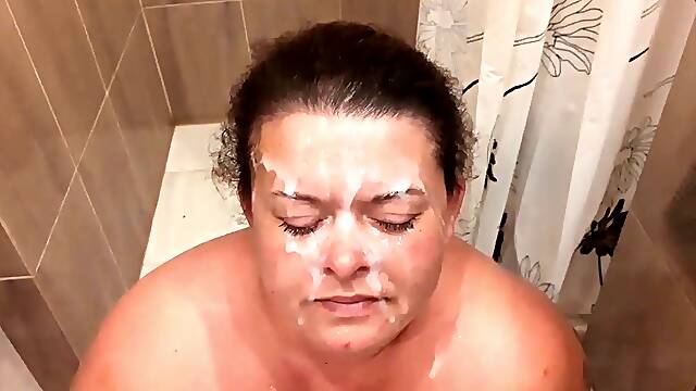 European blonde facialized after blowjob in this pov video