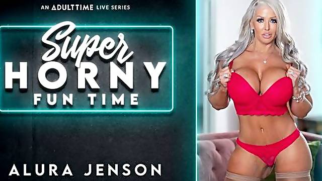 Glamorous MILF with big boobs Alura Jenson plays with her pussy
