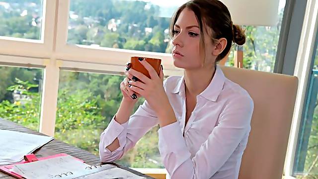 Cute-looking white babe Rebecca Volpetti feels a fat black cock in her crack