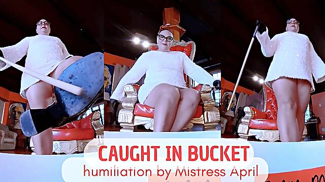 Pov Humiliation - Caught In Big Plastic Bucket - An April Movie