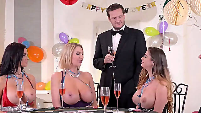 NYE party turns into wild orgies with facial cumshots