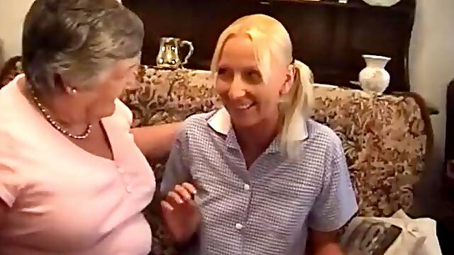 Pretty Young Blond Pleasures BBW Grandma