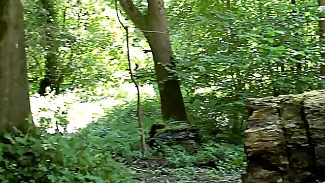 Upskirt bum in the woods part two
