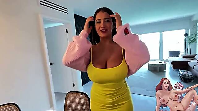 Oiled Tits and Ass Latina Nia Bleu Gets Cheeks Clapped by Tony