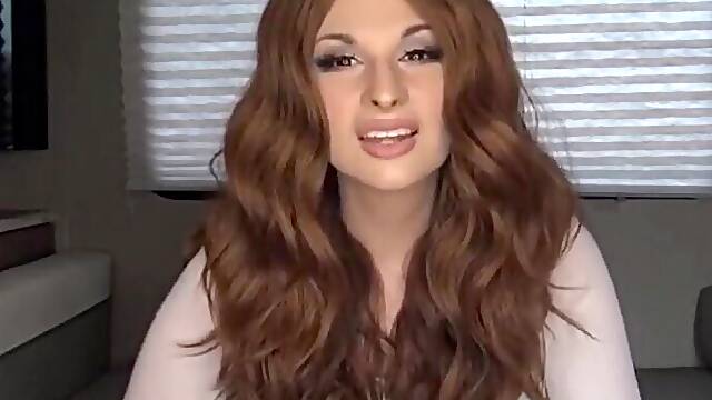 Very hot chesty trans jerking off