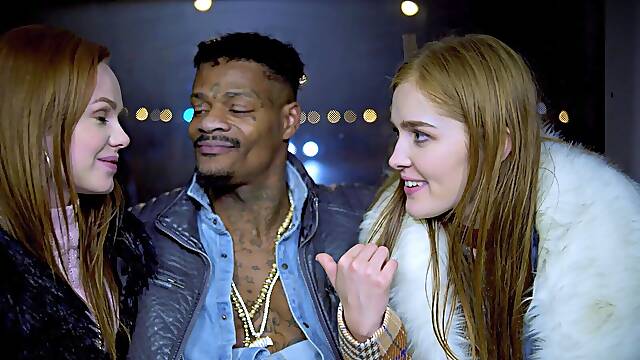 Jason's massive black dick pleases Ella and Jia in a steamy interracial threesome