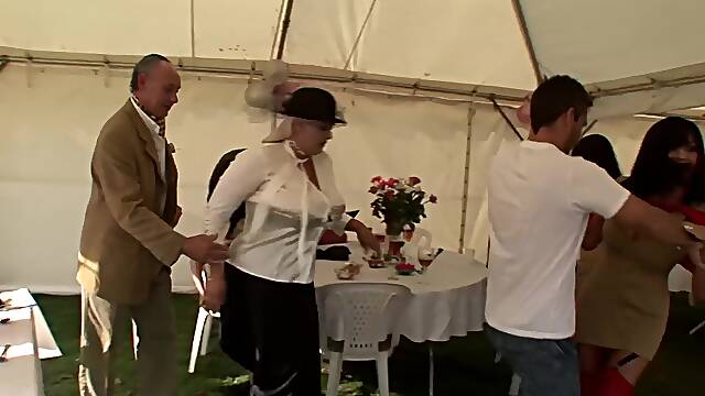 Hardcore group sex with BBW models Kirsten Halborg and Romana Ryder