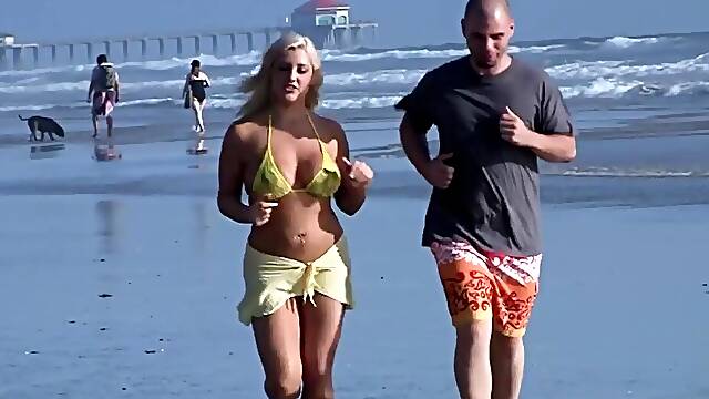 Dayna Vendetta sexy blonde with a fat ass in a bikini, and ends up horny from a day at the beach with Ralph Long.