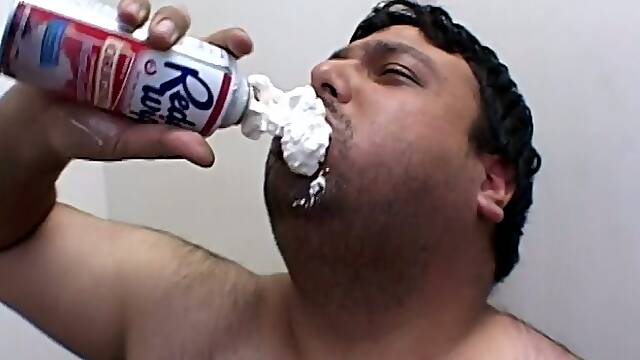 Fat Dude Eats Like A Pig And Fucks The Extremely Hot Babe