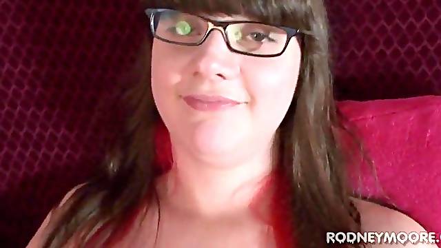 Plump Nerdy Curvy PAWG Samantha, gets Anal and Facial, in Glasses, Large But