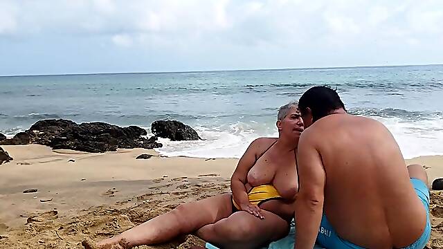 Real aged pair, We are nearly found on the beach
