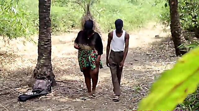Afro Traditional methods of getting preggy by at all cost leads to chief priest screwing somebodys wife in his presence outdoor trio
