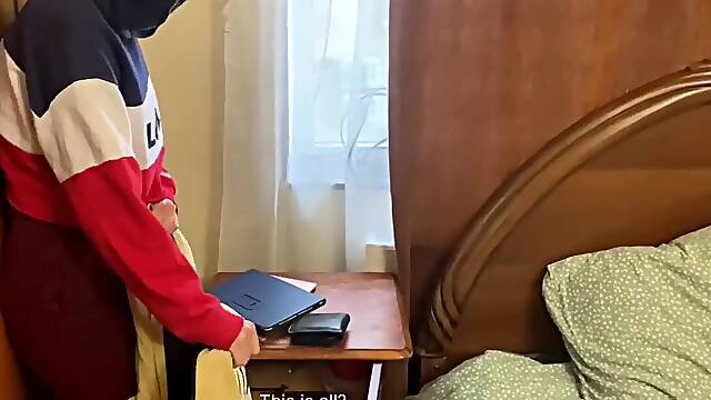 POV Please dont call the police Caught the thief and screwed her in the butt. (With subs)
