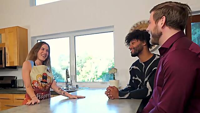 Taboo Thanksgiving Breeding Ceremony! Squirt Bitch Gets Double Stuffed - Chloe Kreams, Aderes Quin, Steve Rickz