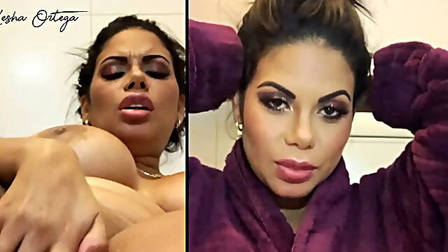 Hawt AF Brunette hair Kesha Ortega Plays With A Obese Sex tool!