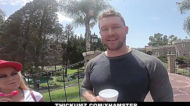 Thickumz - Curvy Golden-Haired Scouts The Park For Jock