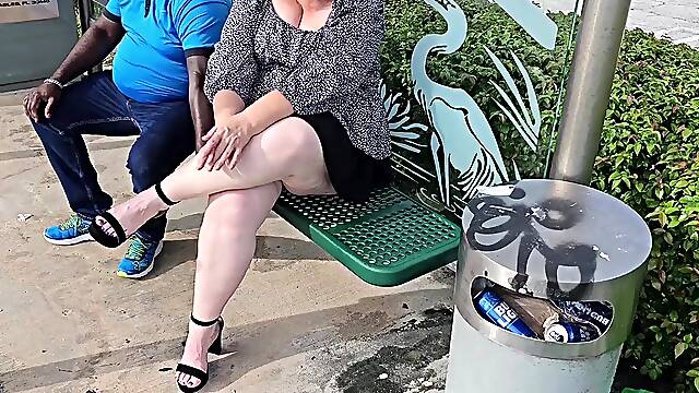 Big beautiful woman ssbbw - let a stranger lifted my petticoat and rubbed my snatch at the bus stop - large booty, large booty
