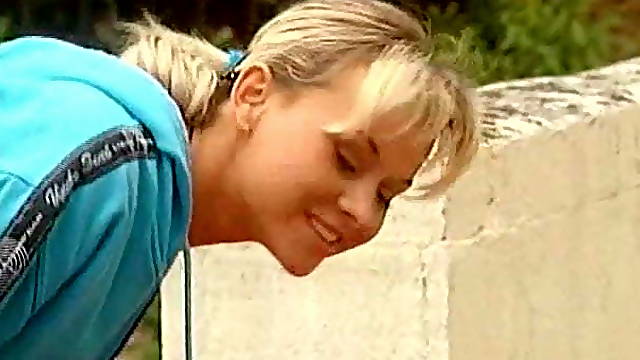 Old fart fucks blonie's anus