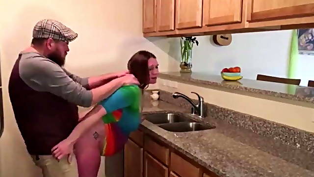 CFNM, quick sex in the kitchen