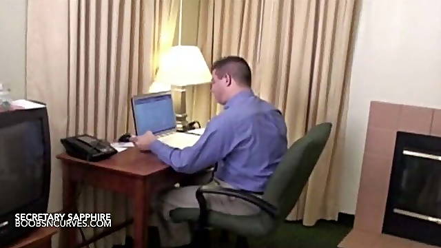 Big Boobs BBW Secretary Sapphire 38L is fucked by her boss