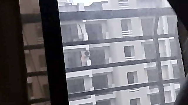 Fucking on the balcony for a view clear audio