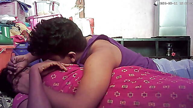 Indian village house wife romantic kissing ass