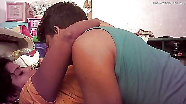 Indian village house wife hugs and hot kissing movement