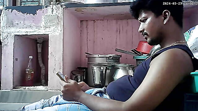 Indian village house wife hot kissing ass