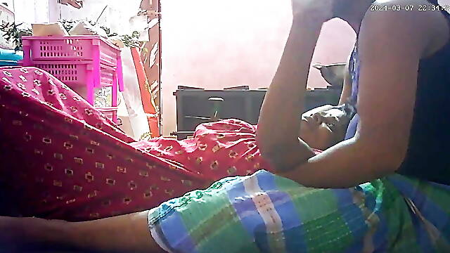 Indian village house wife romantic kissing ass