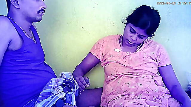 Indian village house wife and Housband show black cock