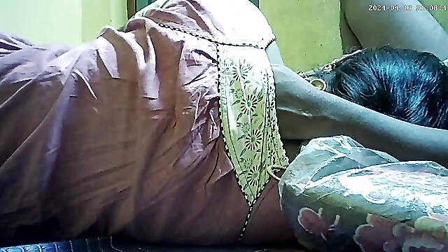 Indian village house wife and Housband enjoy movement