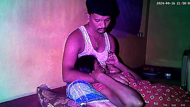 Indian village house wife romantic kissing ass