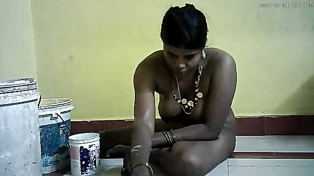 Indian village house hot wife freshup