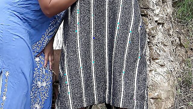 Arabic Granny Has Outdoor Anal Sex With Submissive Boy