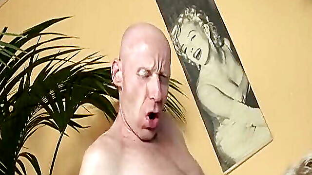 Big boobed German cougar fucked on couch