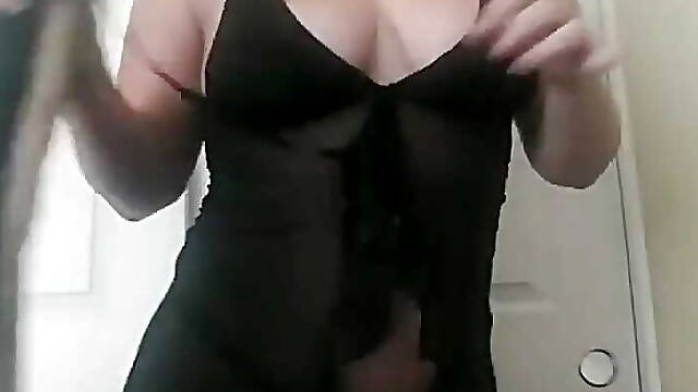 Ashley Ace Putting on Pantyhose