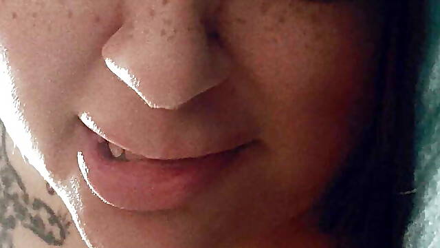 Submissive BBW Redhead edging for Dom