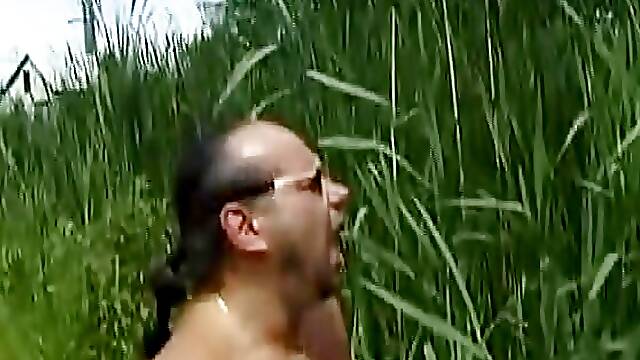 Redhead German babe assfucked in nature