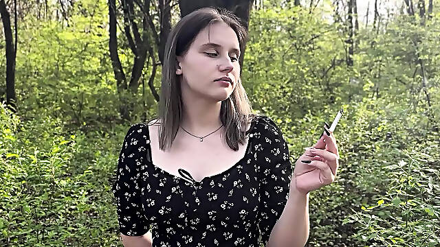 Risky masturbation in a park via video call