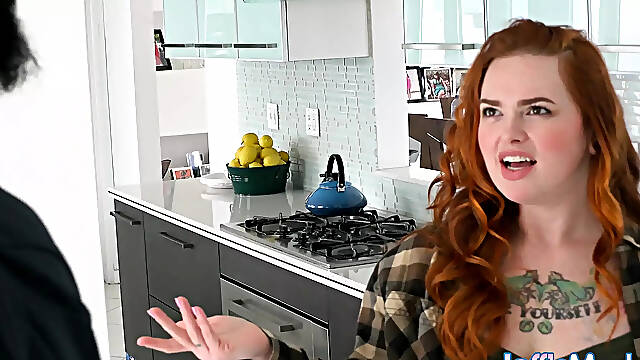 Curvy Redhead Adora Bell Eats a Huge Black Cock