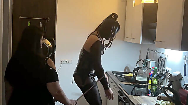 Fetish Lofts Cooking Session with TV Slave Part 2-4.