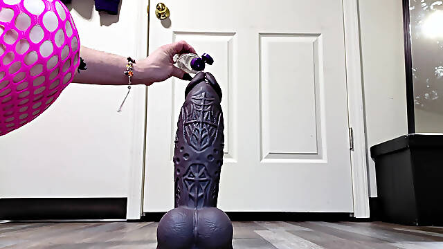 Slutty Mommys Wildolo Dildo Destruction : Pink Fishnets, Greedy Milf Hole Stretched Wide Multi Angle(Short Version)