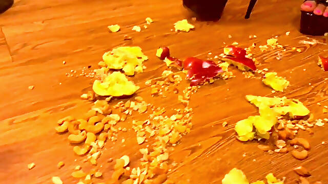 Pissing Squashing Fruits with My High Heels