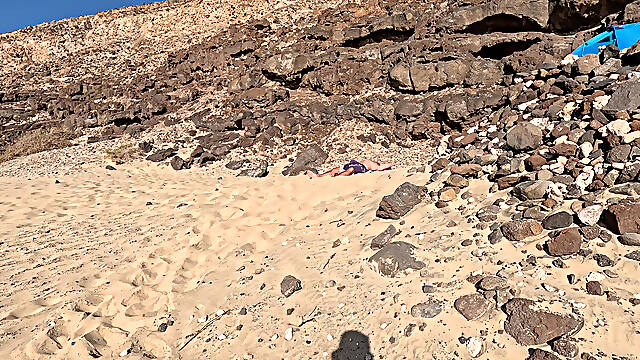 Towel Secret - I Helped Him Cum Under the Beach Towel