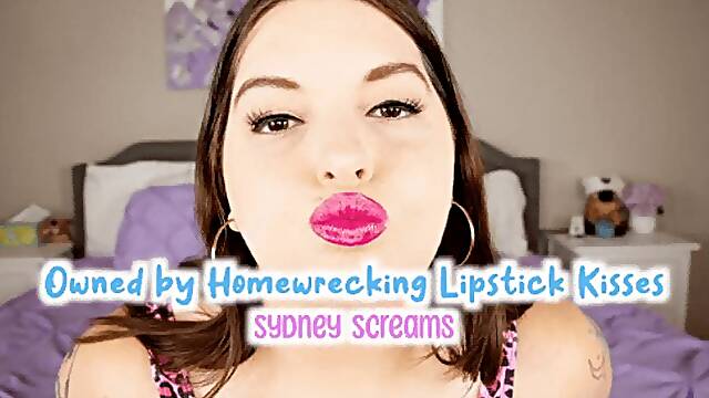 Owned By Homewrecking Lipstick Kisses - Home Wrecker Sydney Screams Dominates You with Hot Pink Lipstick POV - HD 720 MP4