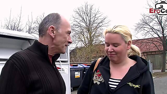 German boyfriend asks housewife on street about sex