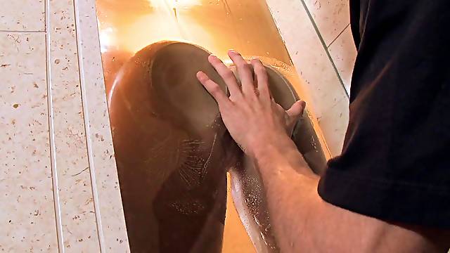 Wild fucking in the bathroom with fat ass mature wife Nikki Delano