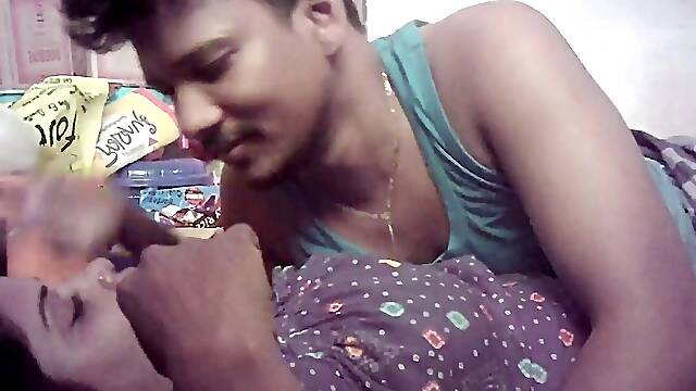 Steamy smooching session with an Indian housewife in a village setting