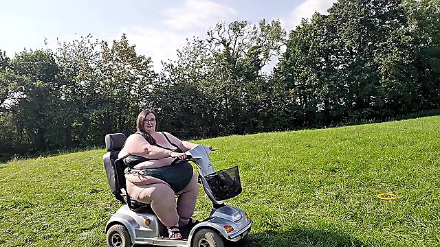 Riding my new mobility scooter