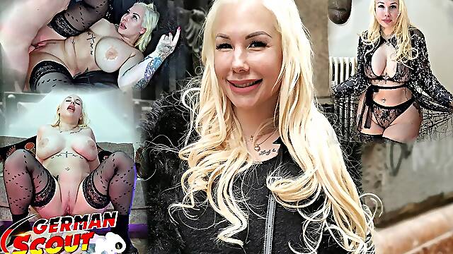 German Scout - Big Ass and Tits Blonde Kyra Hot Pickup and Fuck
